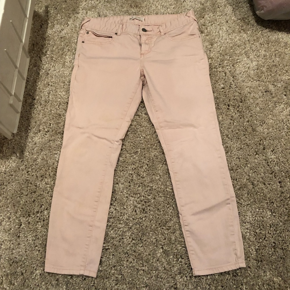 Free People skinny jeans light pink
